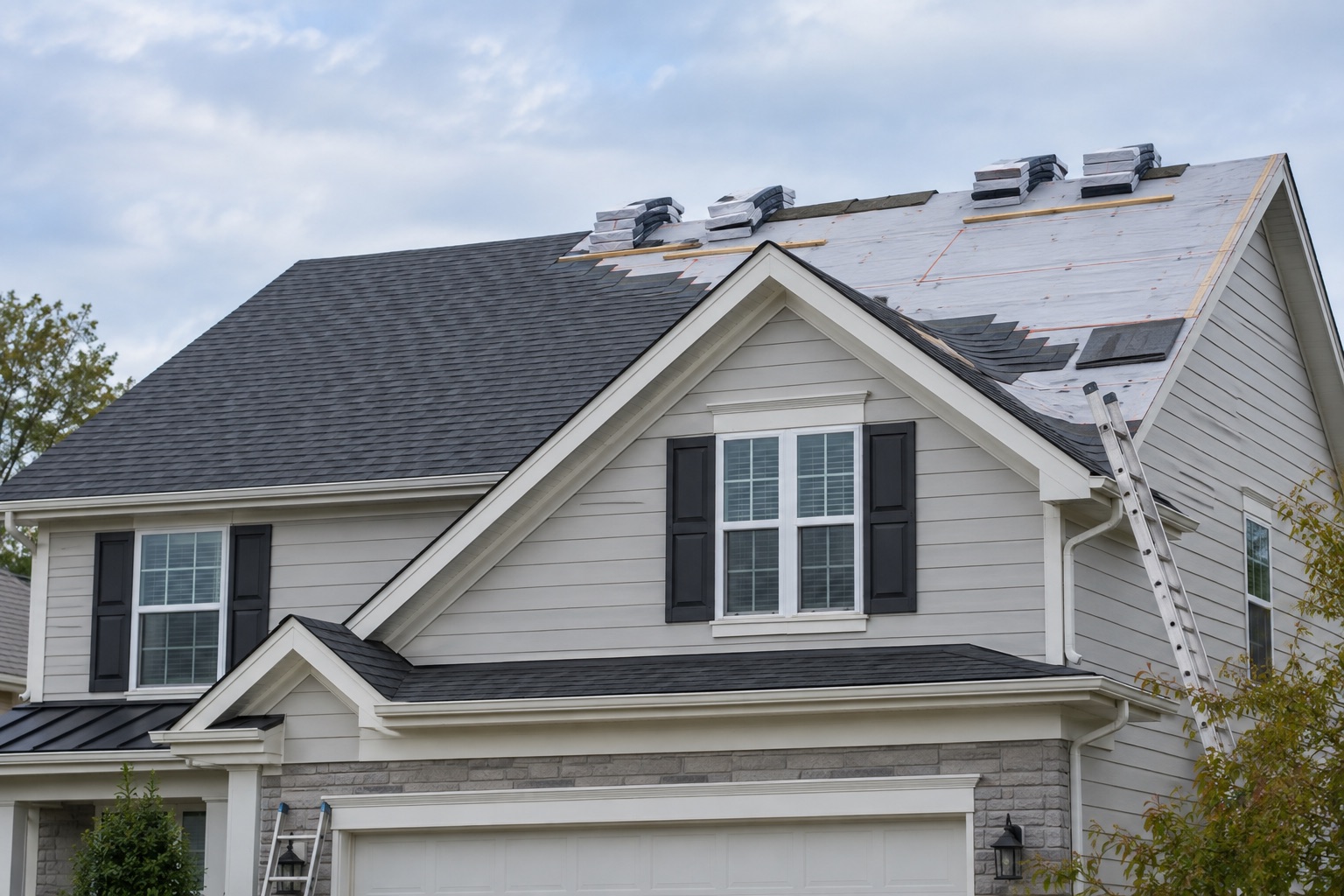 Illustrative roof replacement in progress